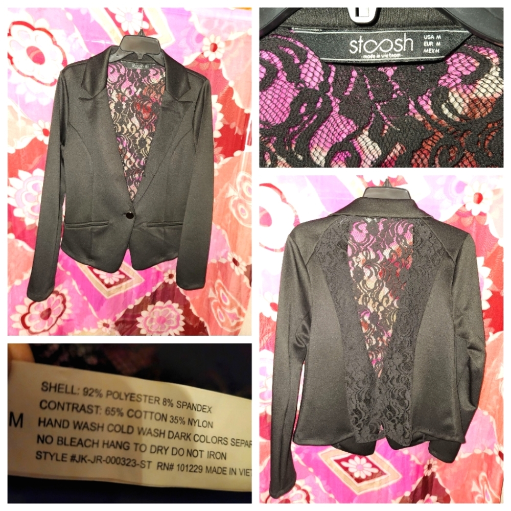 Black lace women's blazer